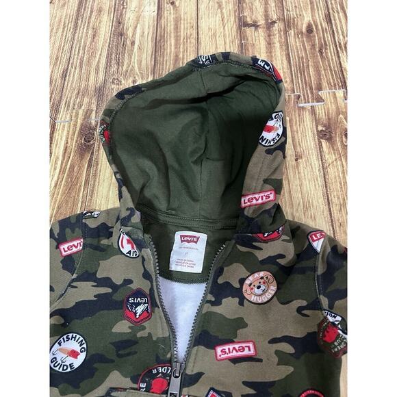 Levi’s Baby Toddler Jacket Hooded Zip Up Camo Camping Hiking Bears Theme 2T - Picture 5 of 7